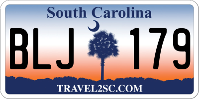 SC license plate BLJ179