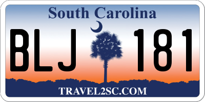 SC license plate BLJ181