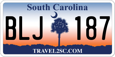 SC license plate BLJ187
