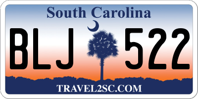 SC license plate BLJ522
