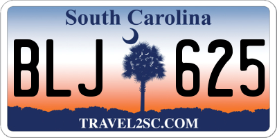 SC license plate BLJ625