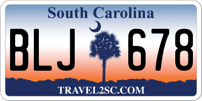 SC license plate BLJ678