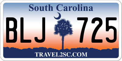 SC license plate BLJ725