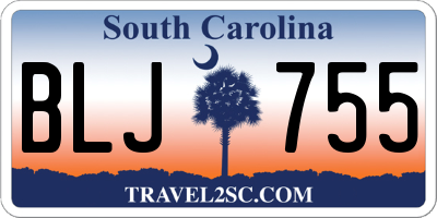 SC license plate BLJ755