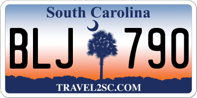 SC license plate BLJ790