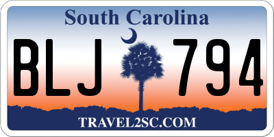 SC license plate BLJ794