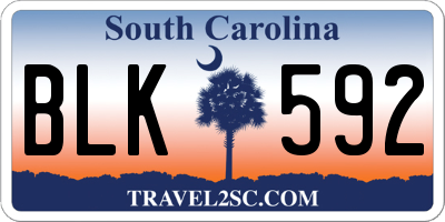SC license plate BLK592
