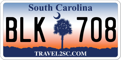 SC license plate BLK708