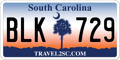 SC license plate BLK729