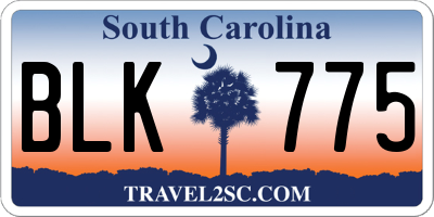 SC license plate BLK775