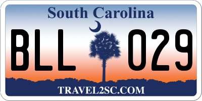 SC license plate BLL029