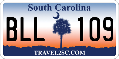 SC license plate BLL109