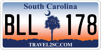 SC license plate BLL178