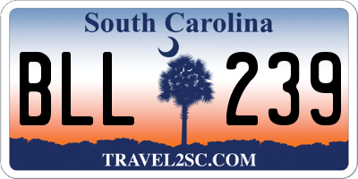 SC license plate BLL239