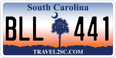SC license plate BLL441