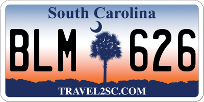 SC license plate BLM626
