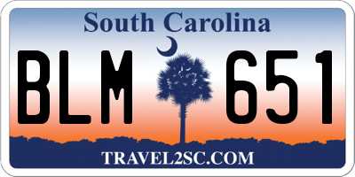 SC license plate BLM651