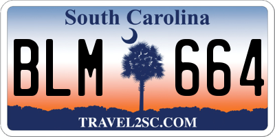 SC license plate BLM664