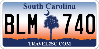 SC license plate BLM740