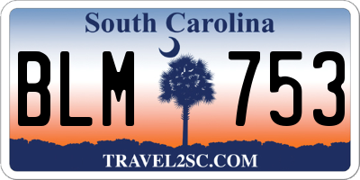 SC license plate BLM753