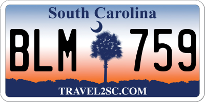 SC license plate BLM759