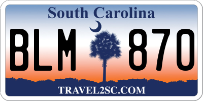 SC license plate BLM870