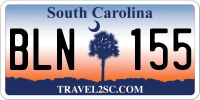 SC license plate BLN155