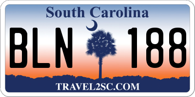 SC license plate BLN188