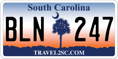 SC license plate BLN247
