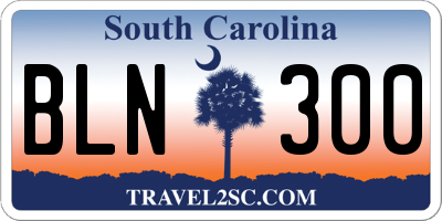 SC license plate BLN300