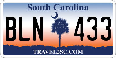 SC license plate BLN433