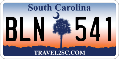 SC license plate BLN541