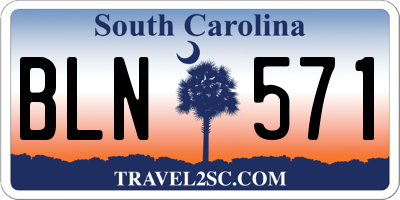 SC license plate BLN571