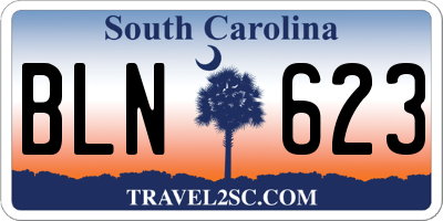 SC license plate BLN623