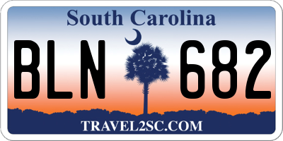 SC license plate BLN682