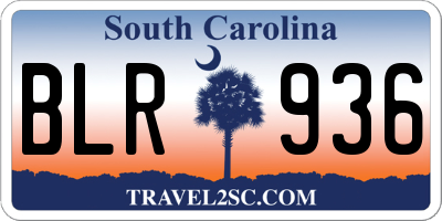 SC license plate BLR936