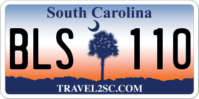SC license plate BLS110