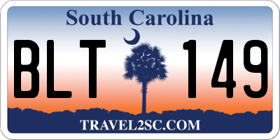 SC license plate BLT149