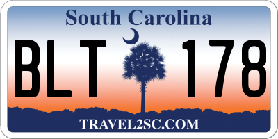 SC license plate BLT178