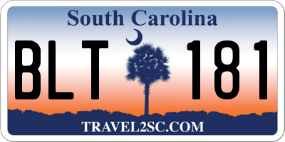 SC license plate BLT181