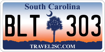 SC license plate BLT303