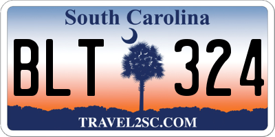 SC license plate BLT324