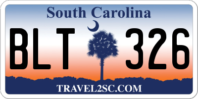 SC license plate BLT326