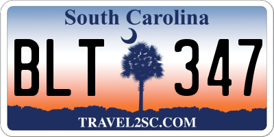 SC license plate BLT347