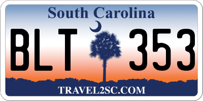 SC license plate BLT353