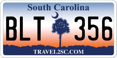 SC license plate BLT356