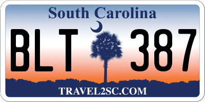 SC license plate BLT387