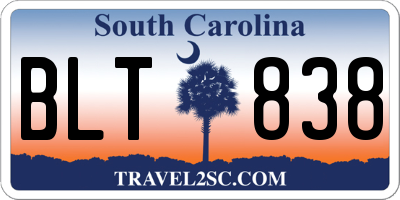 SC license plate BLT838