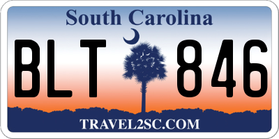 SC license plate BLT846