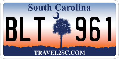 SC license plate BLT961